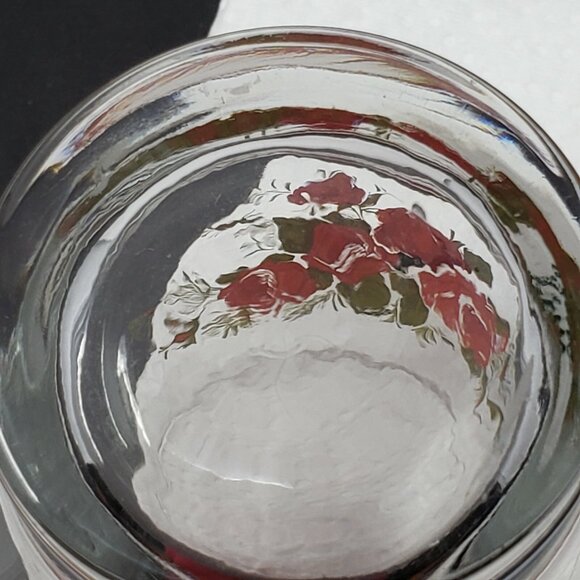 Dominion Glass Juice Tumbler Flower of June Rose 10 oz. 4 3/4 in. Tall Vintage - Picture 7 of 7